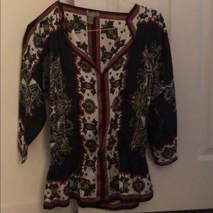 Chico’s Travelers size 1 blouse 3/4 length sleeves